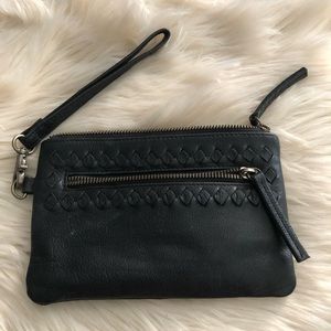 Day & Mood black leather wristlet clutch wallet purse